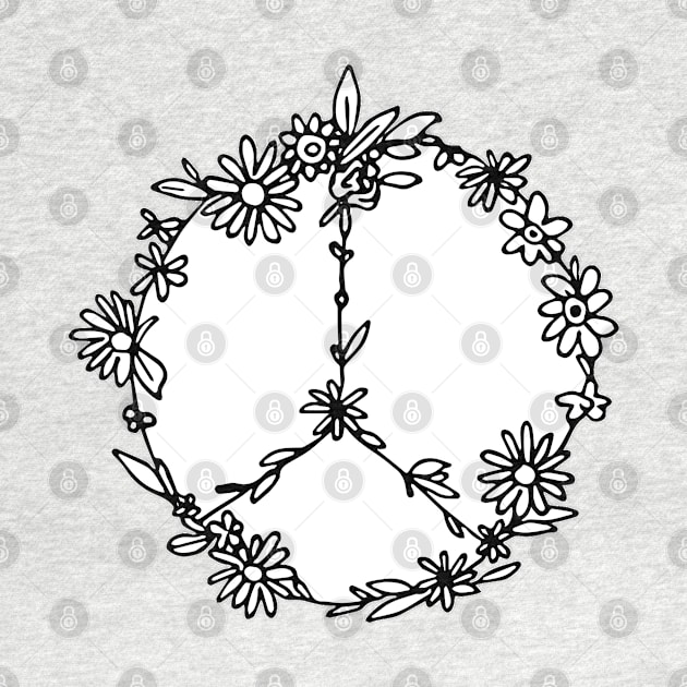 Floral Doodle Peace Sign by aterkaderk